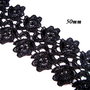 9134 - (95cm) Dantela aspect matasos, negru, 50mm