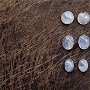 Set 3 perechi  - moonstone rotunde/ ovale  - albastru si rainbow - 8 x 6 mm / 8 mm / 9 x 7 mm - S3M