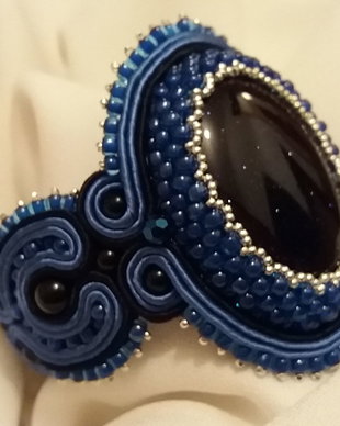 REZERVATA-Bratara soutache piatra lunii