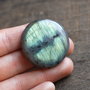Cabochon Labradorit flashy  - rotund - 37 mm