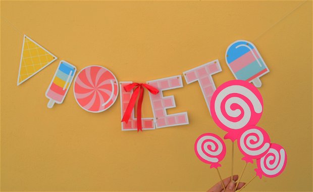 Sweet Candy - Banner Nume copil