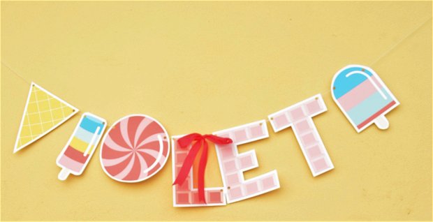 Sweet Candy - Banner Nume copil