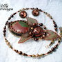 "Bronze Leaves" - Set colier si cercei
