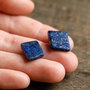 Cercei cu Lapis Lazuli  -  14 x 12 mm -  Cercei Lapis cu surub  - Cercei Zen