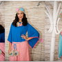 rochie colorata cu maneci evazate