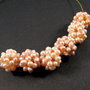 9138 - (5buc) Margele lucrate manual, perle de cultura, beige sidefat, efect iridescent, 15-16mm