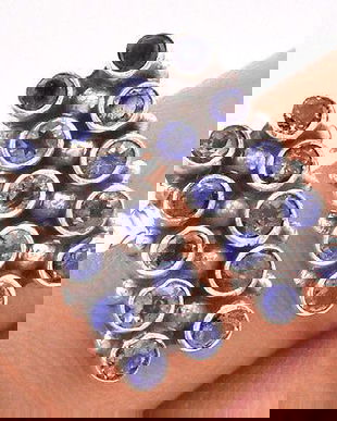 Ag394 - Cercei cu tija / surub, argint 925, iolite