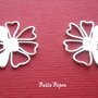 Link din argint rodiat floare stilizata aprox 1x19x21 mm