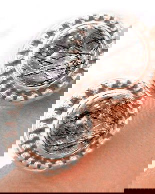 Ag372 - Cercei cu tija / surub, argint 925, cuart rutilat