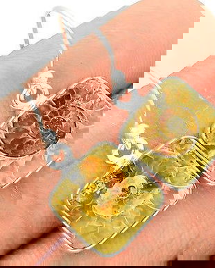 Ag369 - Cercei cu tortite, argint 925, amonite fosilizate