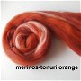 lana merinos-tonuri de orange/ruginiu -50g