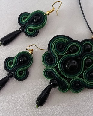 Set soutache verde-negru