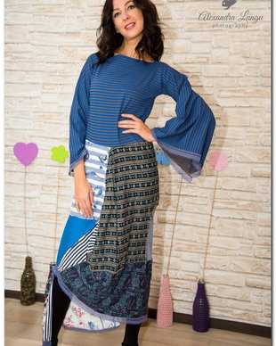 rochie sac cu maneci evazate