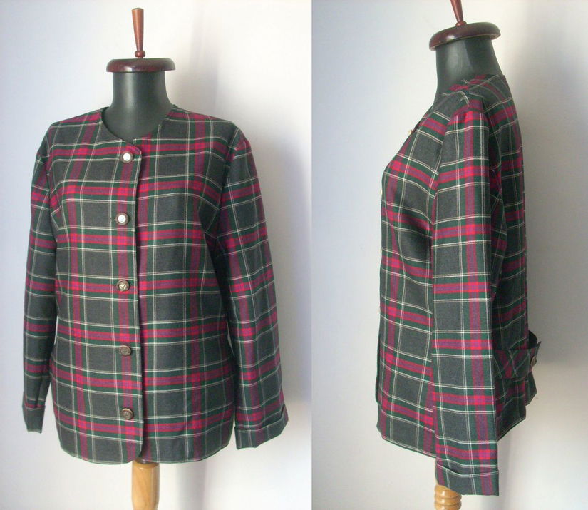 SACOU TARTAN STOFA FINA LANA