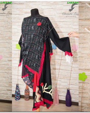 rochie sac cu multa dantela si croset