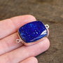Conector Lapis Lazuli in rama argintata