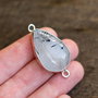 Conector Quartz turmalinat  in rama argintata
