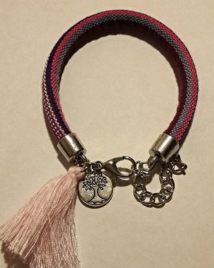 Bratara snur tribal 6mm si charmuri