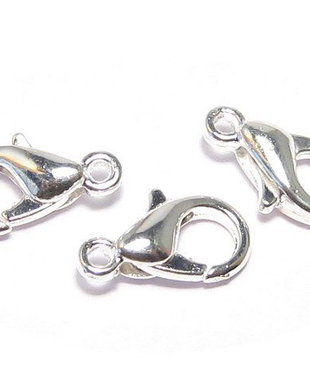 Inchizatoare lobster, metalica, 10x6 mm, argintie