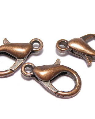 Inchizatoare lobster, metalica, 14x8 mm, cupru