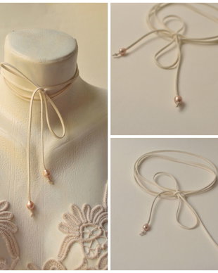 Choker alb cu perle