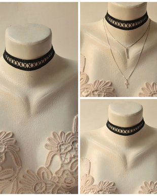 Choker negru dantela