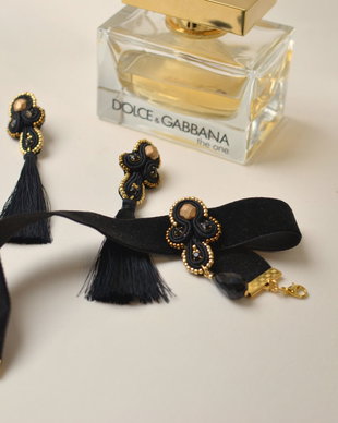 Choker negru soutache