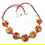 Colier sidef multicolor pe şnur de piele
