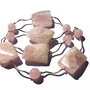 Colier din Argint 925 si Cuart roz  CO186 - colier romantic, colier delicat roz, colier casual, colier pietre semipretioase