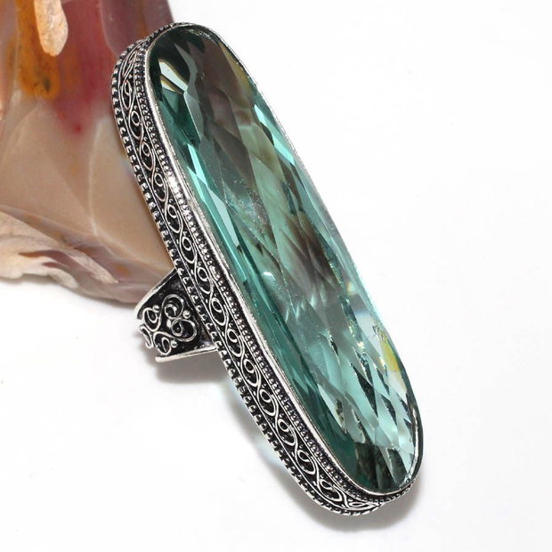 Inel green amethyst