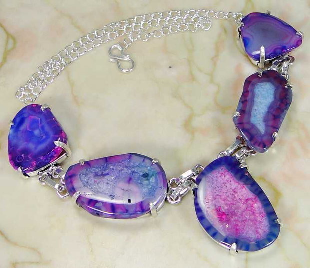 Colier agate druzy