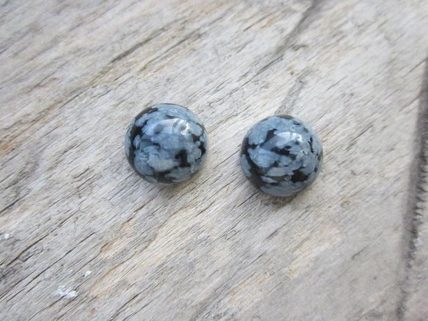 Caboshon obsidian 10 mm (2 buc)