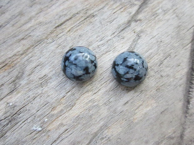 Caboshon obsidian 10 mm (2 buc)