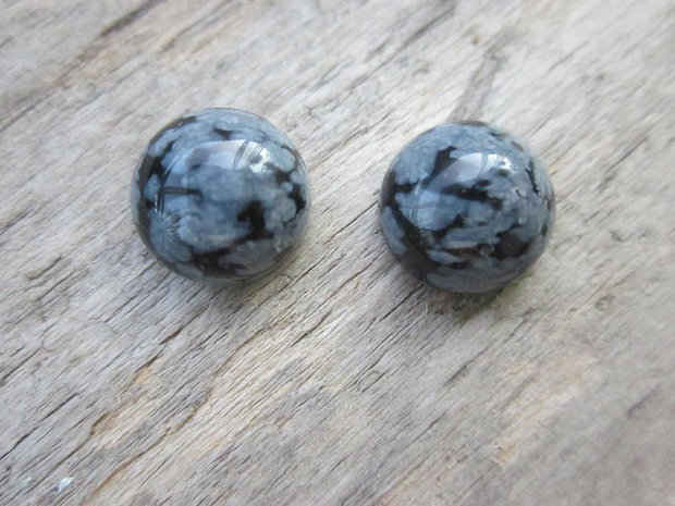 Caboshon obsidian 10 mm (2 buc)