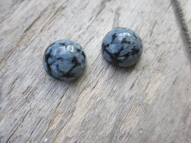 Caboshon obsidian 10 mm (2 buc)
