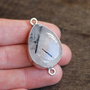 Conector Quartz turmalinat  in rama argintata