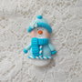Broşă Blue Snowman