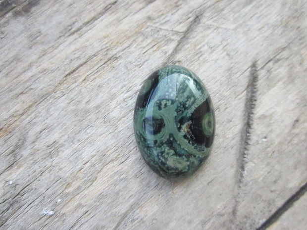 Cabochon jasp green stone, 25x18 mm