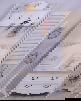 CUIER MARE DIN LEMN MASIV ALB ANTICHIZAT