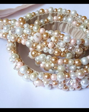 Centura nude/ roz pudra / ivory/alb