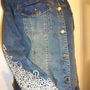 Jacheta cu maneci brodate,denim