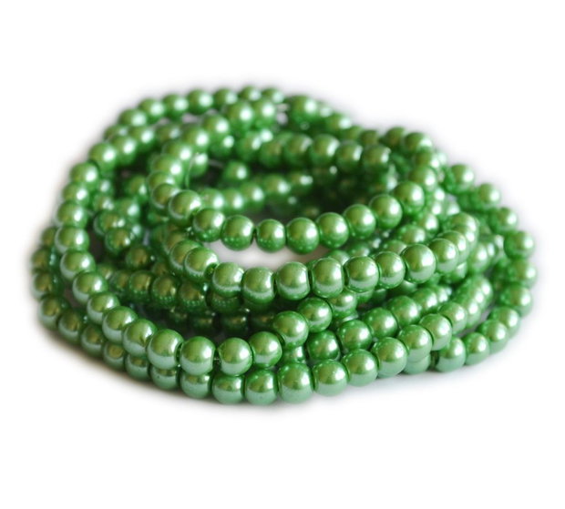 10b perle sticla verde , 6mm ( GSLAK 252 )