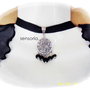 chocker cu pandantiv argintiu floral