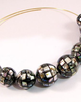 9154 - (9buc) Sfere paua abalone 16, 14, 12mm