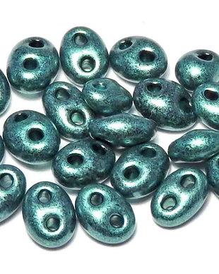 Margele duble, twin, jet dark teal