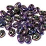 Margele duble, twin, jet iris dark purple