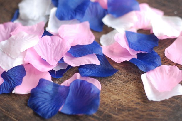 Lot 500 mix petale textile - crem, roz, bleumarin