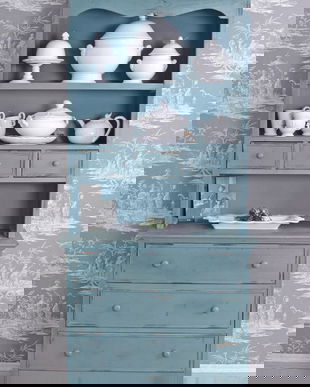 BUFET  MARE PENTRU BUCATARIE  DIN LEMN ALBASTRU