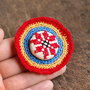 Brosa tricolora cu broderie traditionala romaneasca