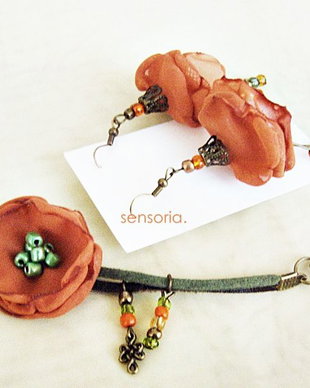 set floral teracota
